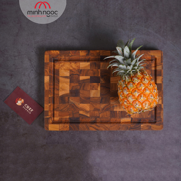 Thớt gỗ Teak Chef Studio hình chữ nhật 20x30x2,5cm - MSP 10227. Dùng cắt, thái, khay trưng bày thực phẩm.