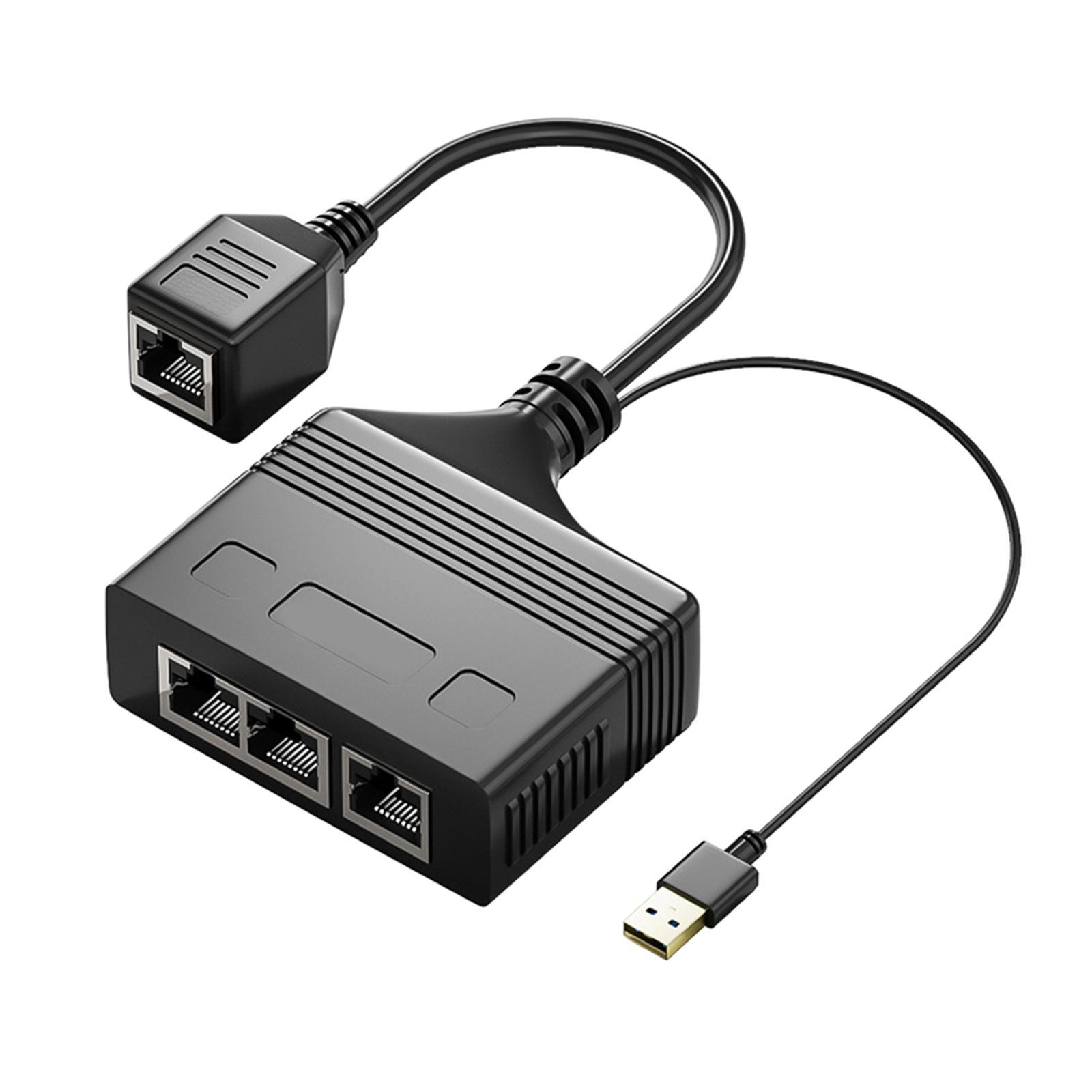 RJ45 Ethernet Splitter,  Port 3 Devices Simultaneous Networking Ethernet Cable Connector for Network Plug Connector ,Lightweight ,Fashion