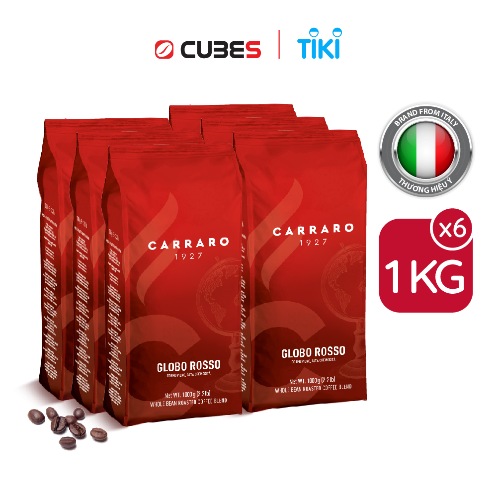 Combo Cà phê hạt Carraro Globo Rosso - Nhập khẩu chính hãng 100% từ thương hiệu Carraro, Ý