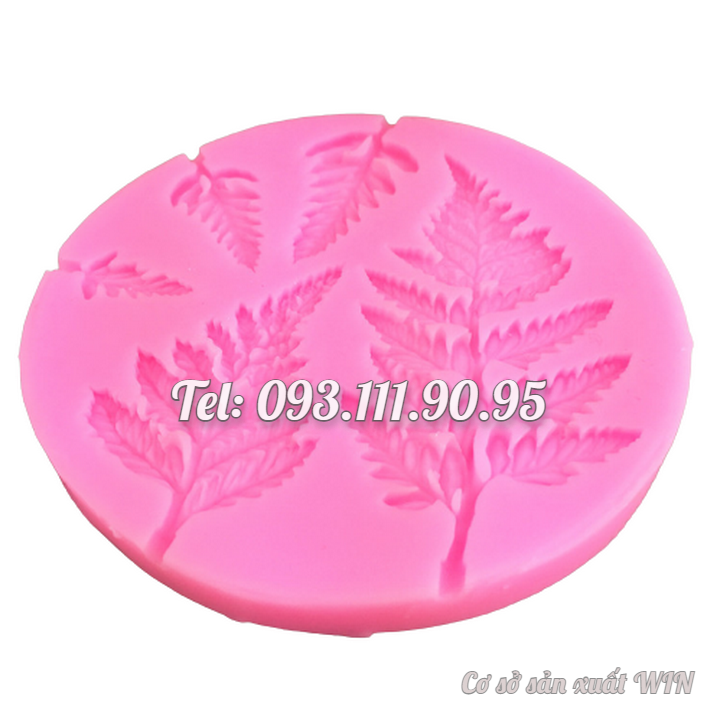 Khuôn silicon làm rau câu 5 lá dương xỉ lớn nhỏ – Mã số 1178