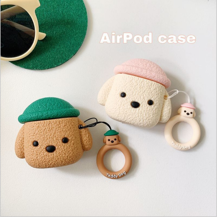 Ốp bảo vệ tai nghe Teddy cute dành cho case airpod 1/2/Pro chống va đập