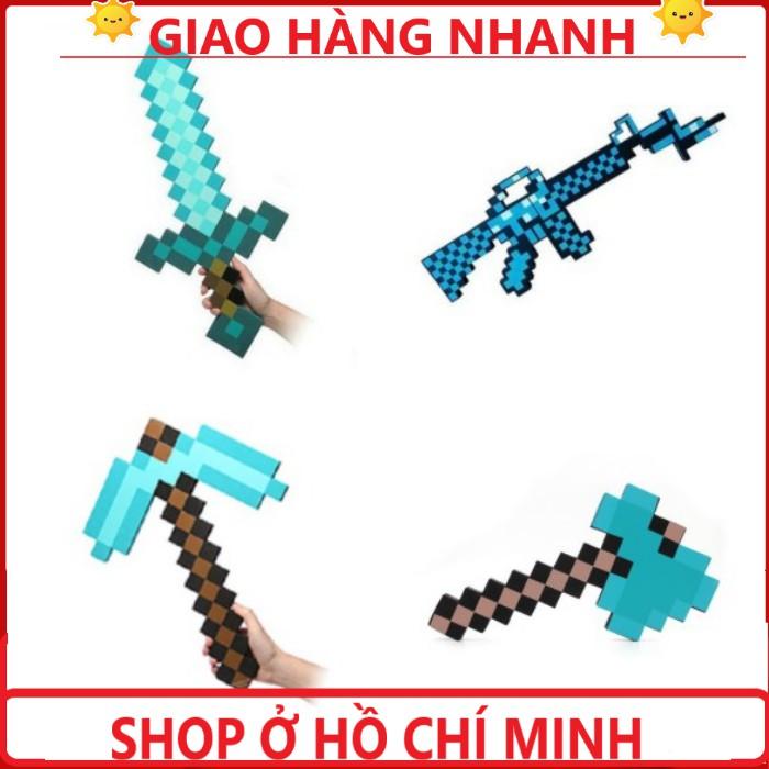 Combo kiếm cúp riu sung kim cương đồ chơi Minecraft