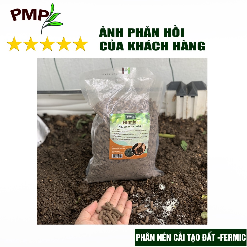 Combo bộ phân bón hữu cơ trộn đất trồng rau trồng hoa PMP - Phân cải tạo đất Fermic - Nấm Trichoderma - Bã Mía - Vi sinh trừ bệnh Killpa