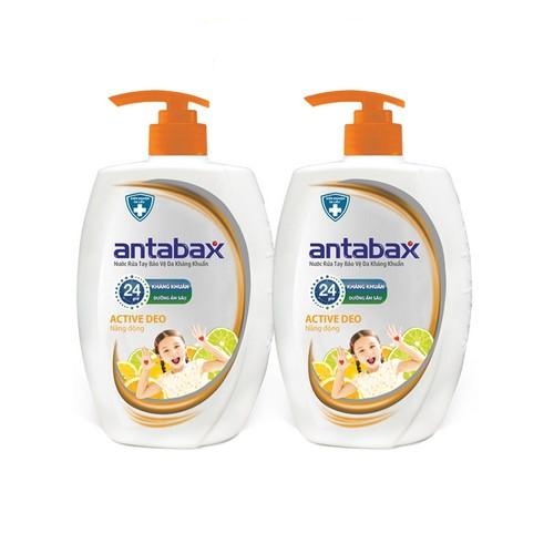 Combo 2 Nước Rửa Tay Bảo Vệ Da Kháng Khuẩn Antabax Active Deo Năng Động 250ml