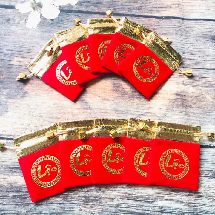 SET 5 túi chữ Lộc dễ thương dùng để đựng trang sức, đồng xu, vật phẩm phong thuỷ, đem lại may mắn - PCCB MINGT