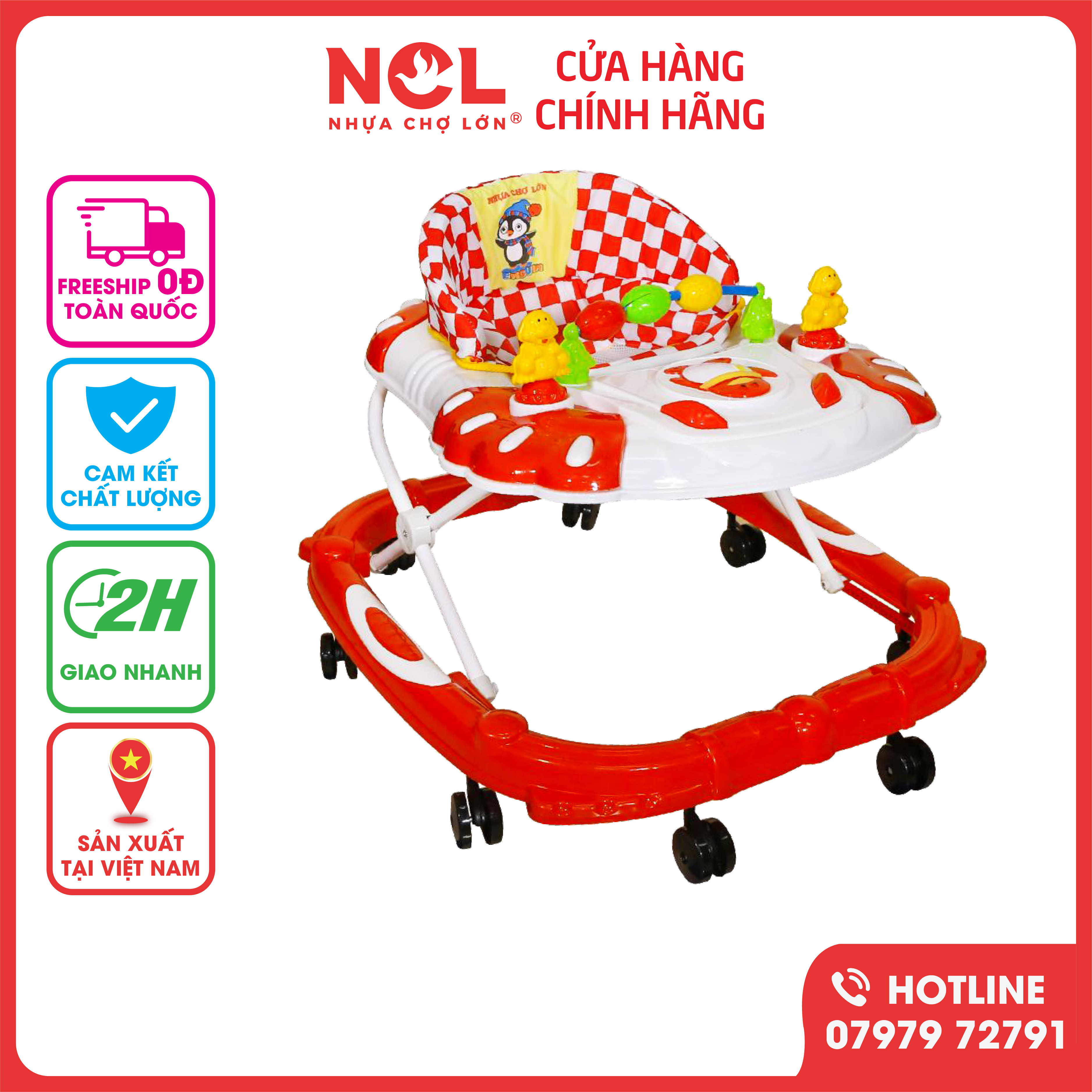Xe Tập Đi Nhựa Chợ Lớn L4 Chim Cánh Cụt Dành Cho Bé Từ 6 - 12 Tháng - M1462A-XTĐ