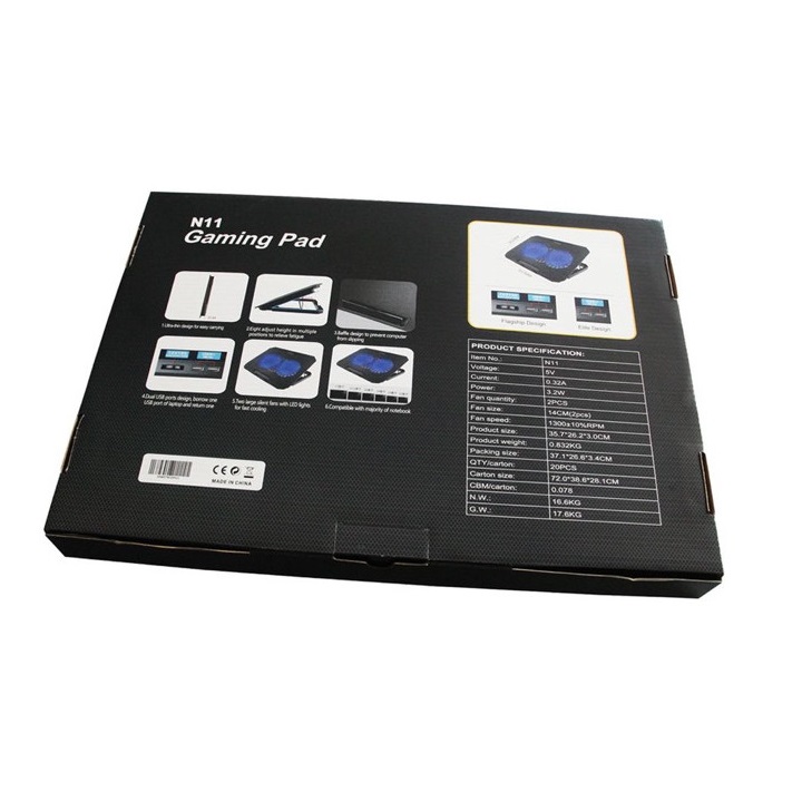 QUẠT TẢN NHIỆT DÙNG CHO LAPTOP GAMING PAD N11 - HT