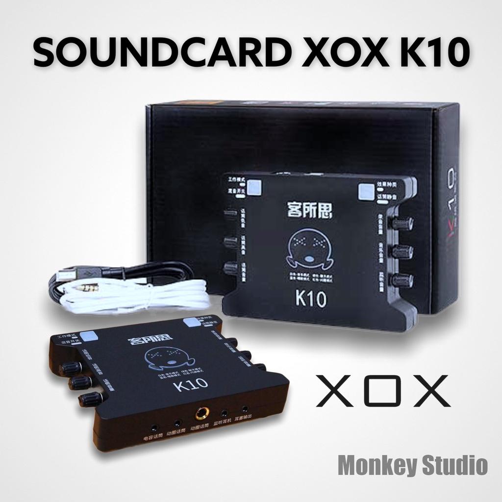 Bộ Mic Hát Livestream Soundcard XOX K10 &amp; Mic AT2020 Chất Lượng Cao, Âm Thanh Cực Kỳ Sống Động - Hàng Chính Hãng