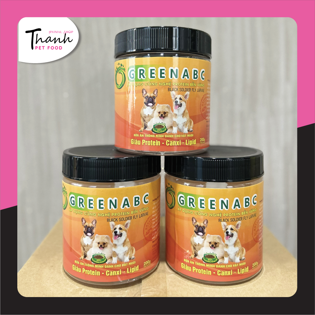 Thức ăn cho Chó nhãn GREENABC – Hộp 200g – Bột bổ sung đủ dinh dưỡng protein-canxi-lipid giúp tiêu hóa tốt, đề kháng cao