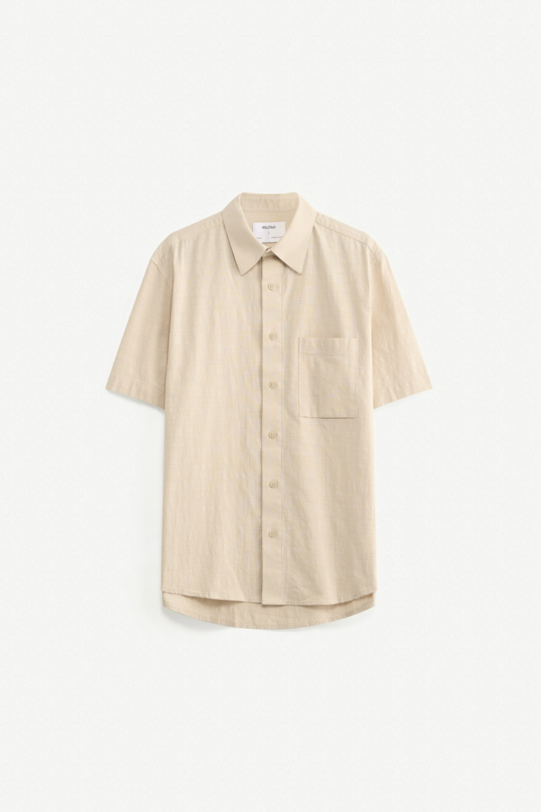 Áo Sơ Mi Nam Tay Ngắn ROUTINE Cotton Túi Đắp Trơn Form Regular - 10S24SHS002 | LASTORE MENSWEAR