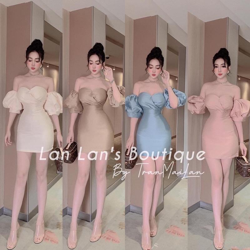 Váy Đầm Trễ Vai Dự Tiệc Tay Bồng Thời Trang