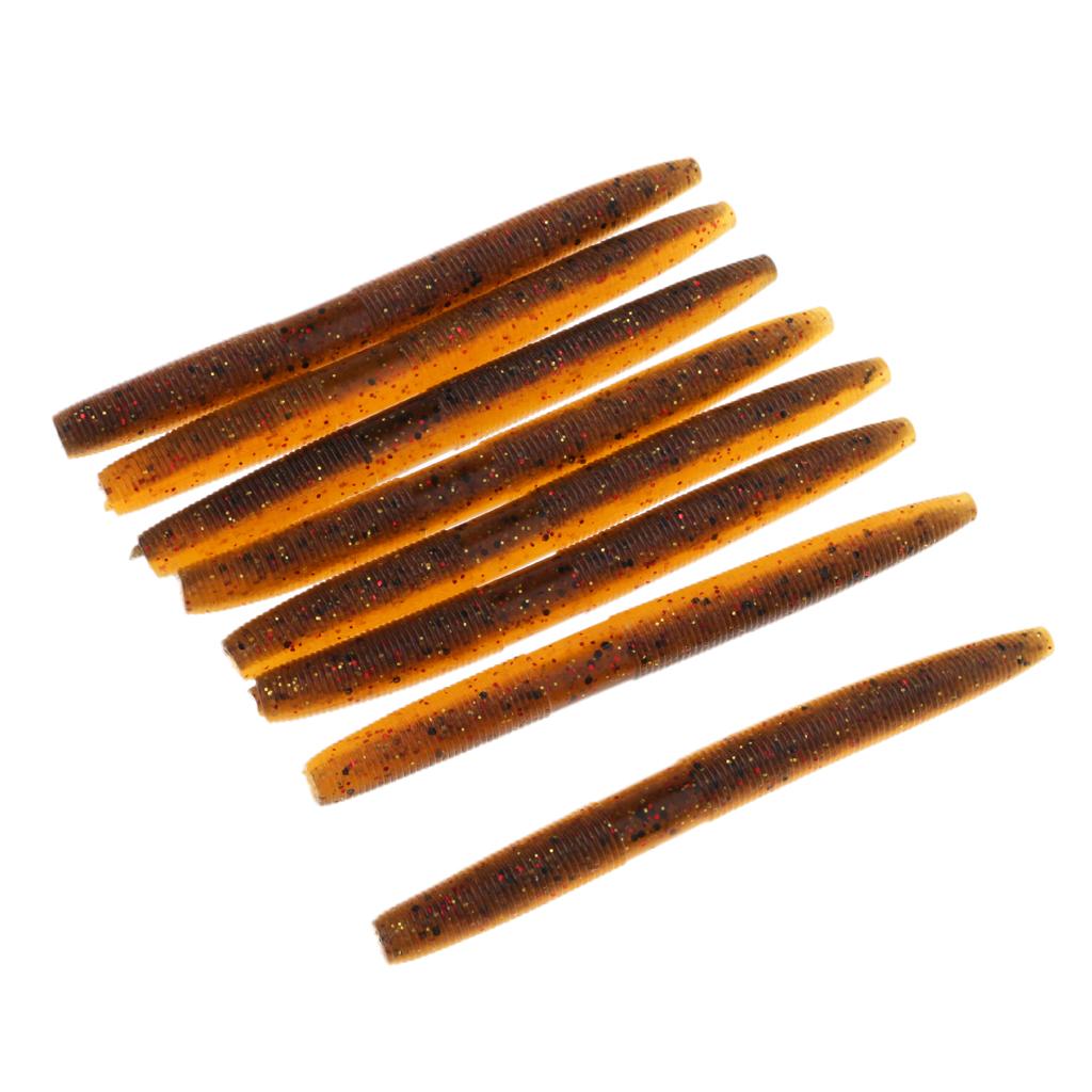 8pcs Fishing Worms Soft Bionic Baits Fishing Lures for Bass Trout 3#
