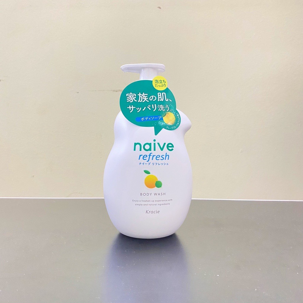 Sữa tắm Naive Body Wash 530ml của Nhật Bản Giữ ẩm và dưỡng da mềm mại, mịn màng 3 mùi hương