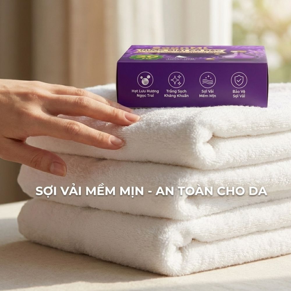 Nước Giặt Cô Đặc SoonMi Hương Lavender - Công Nghệ Giặt Tẩy Thế Hệ Mới (Hộp 30 Tờ) - hàng chính hãng