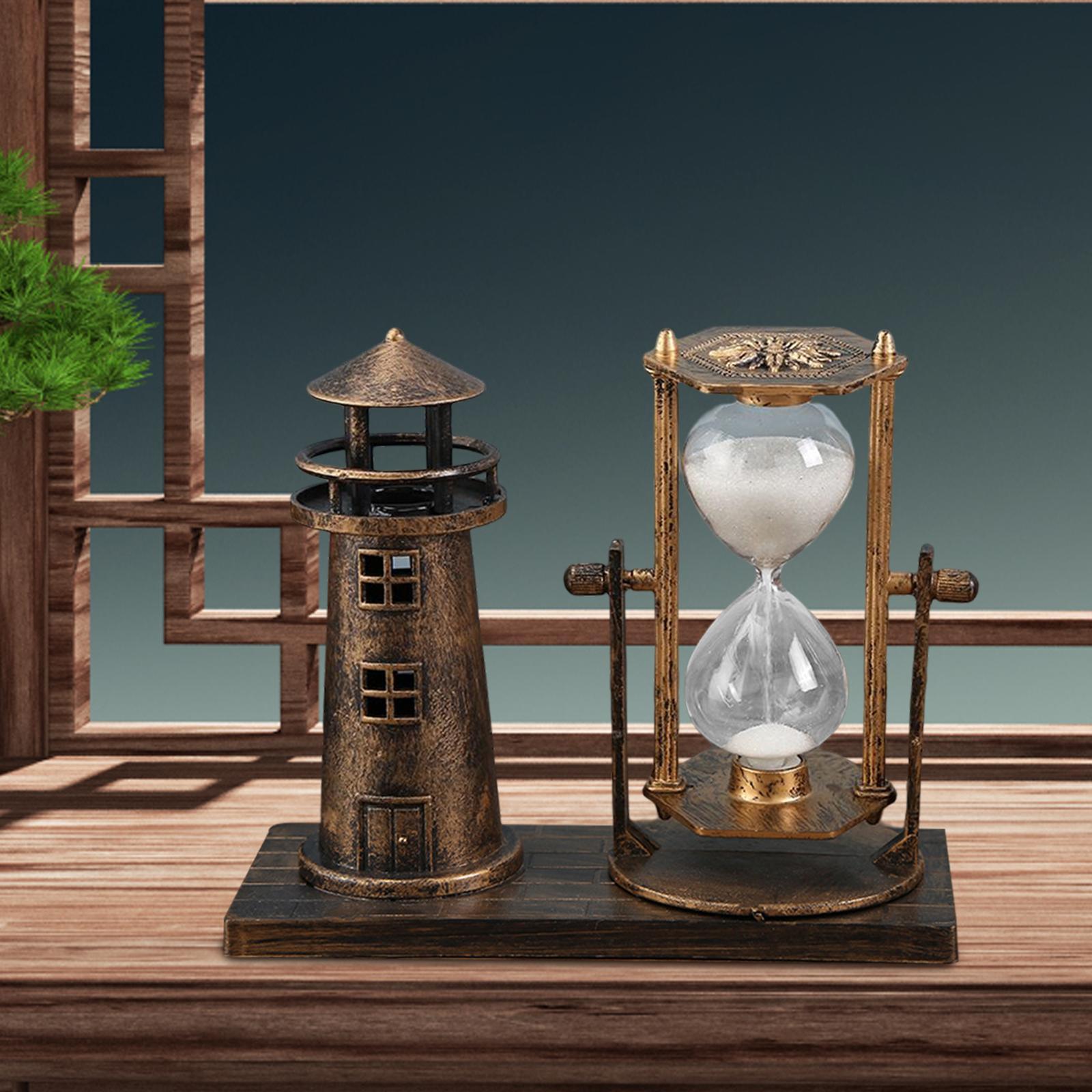 European Retro Style Lighthouse Hourglass Sand Timer for Desk New Year Gift