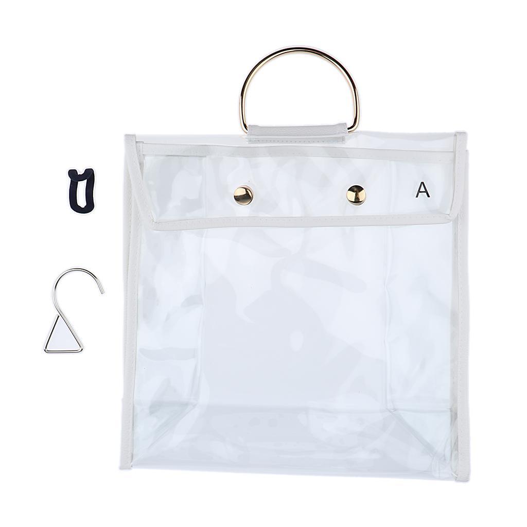 Women’s Transparent Storage Bag Clear Cosmetic PVC Organizer Dustproof Handbag Holder