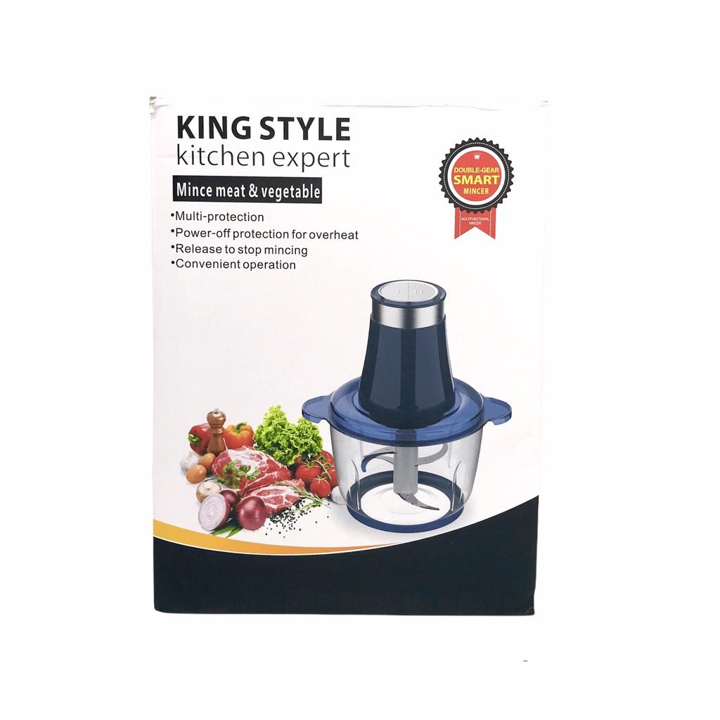 Máy Xay Thịt Rau Củ Quả Sinh Tố King Style Dung Tích 2L Công Suất 300W - Cối Xay Hải Sản Làm Ruốc Đá Bào