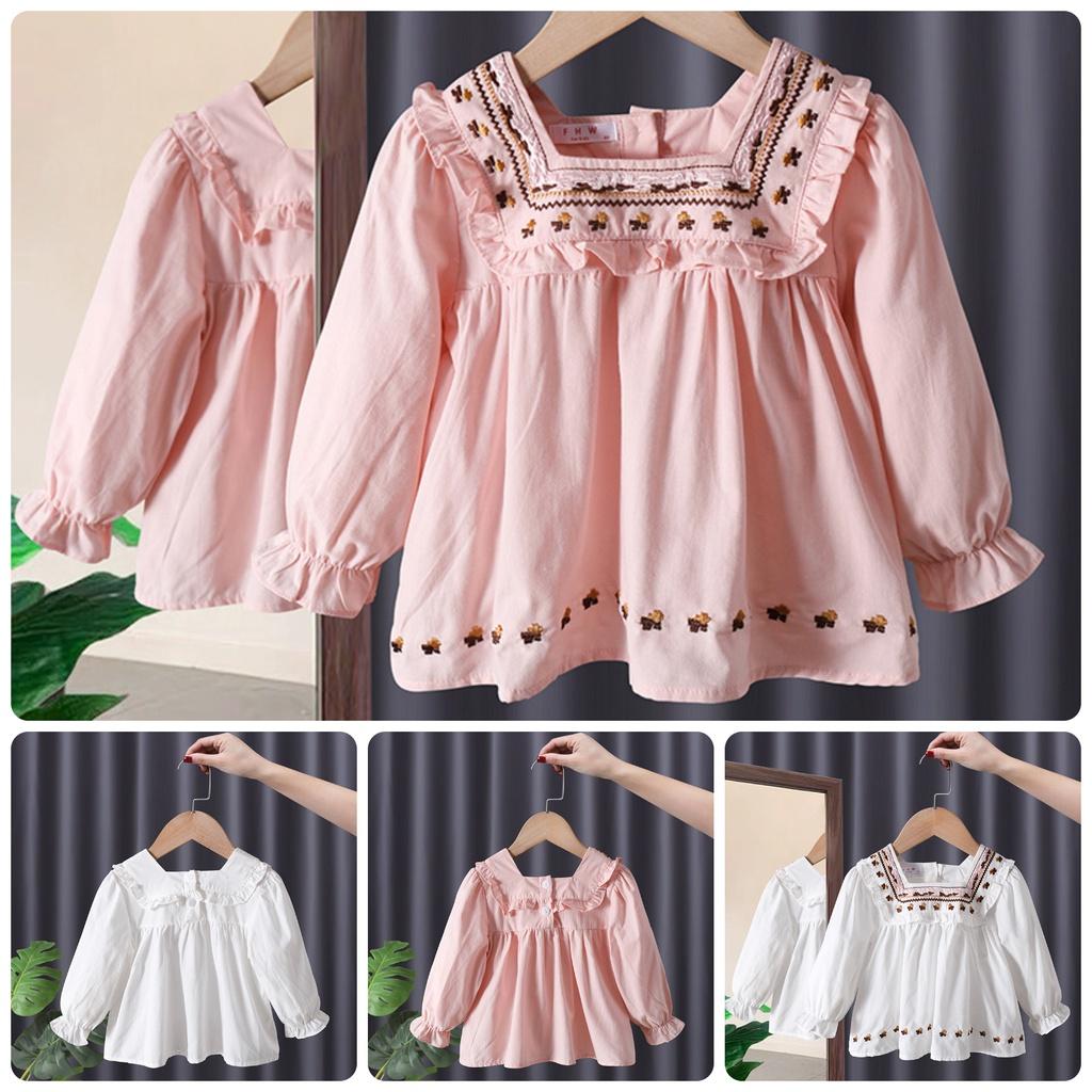 AV9 Size90-130 Áo bé gái, chất kate xô thấm hút tốt Thời trang trẻ Em hàng quảng châu