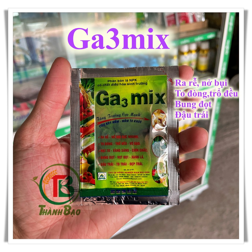 Phân bón lá Ga3Mix, ra rễ, nở bụi cực nhanh, to đòng, trô đều, vô gạo