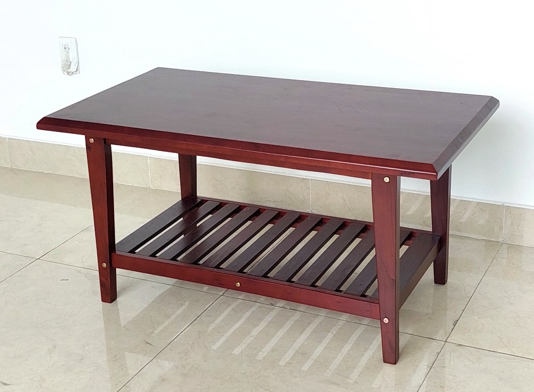 Bàn Trà, Bàn Sofa Gỗ Có Kệ 100*55 cm Dày Dặn Chắc Chắn - Gỗ Song Bản