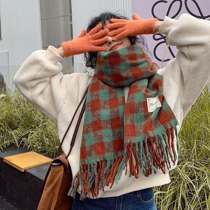 KHĂN LEN QUÀNG CỔ NAM NỮ KHĂN KẺ CARO Xanh đỏ Noel HÀN QUỐC KHĂN CHOÀNG LEN NAM NỮ VINTAGE Maxshopdoc