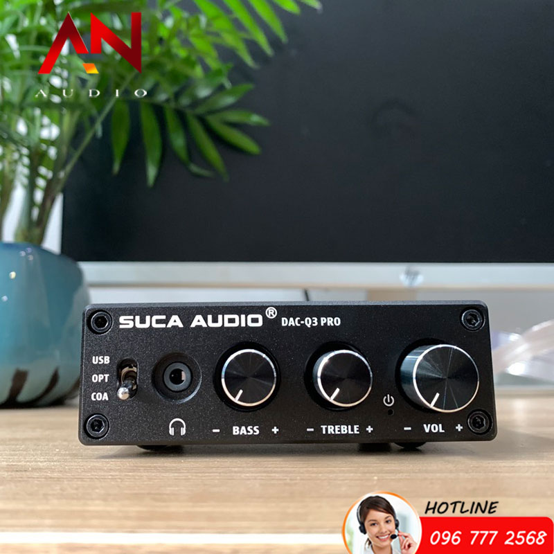 Giải Mã SUCA-AUDIO DAC Q3 Pro – Chip SA9123 – Điều Chỉnh Bass + Treble- Tặng Dây quang Liton USA- hàng Chính Hãng