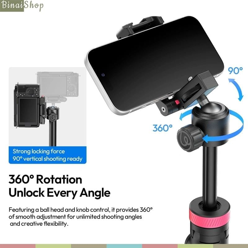 Ulanzi MT-44 - Tripod Mini Cho Máy Ảnh, Điện Thoại, Tải Trọng 1.5 Kg, Chiều Cao Tối Đa 109cm - Hàng chính hãng