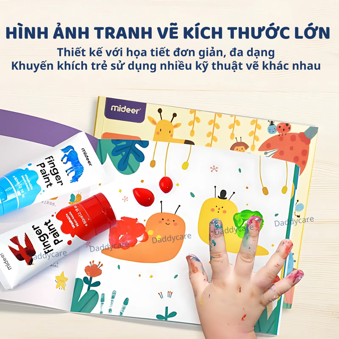 Tập Giấy Tô Màu Cho Bé Mideer Finger Paint Art Book, Đồ Chơi Sáng Tạo Cho Trẻ Em