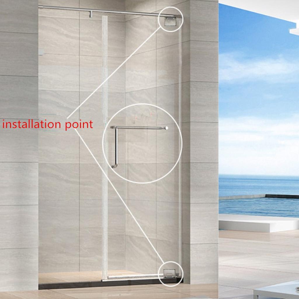 2pcs 360 Bathroom Showcase Cabinet Bracket Glass Shower Door Hinge-5mm