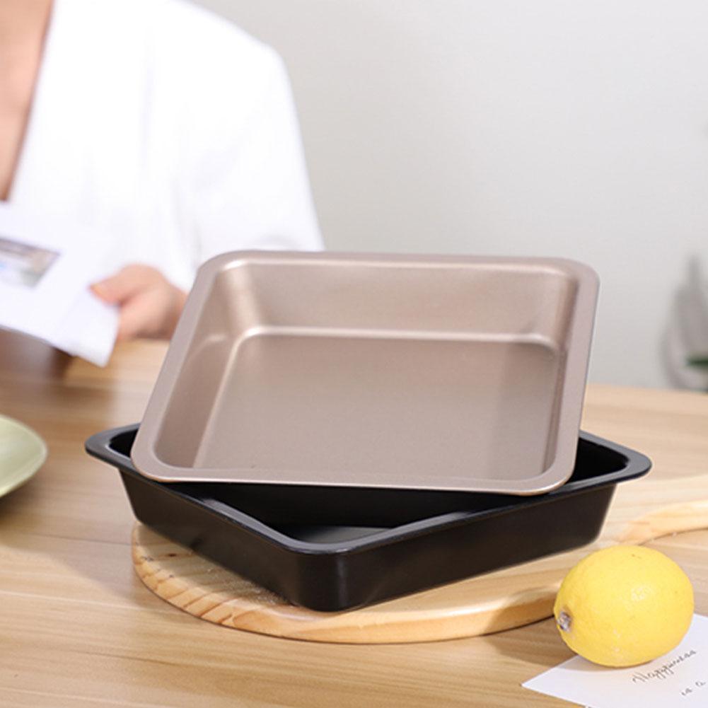 Không Dính 8 Inch Vuông Bánh Nướng Chảo Thép Carbon Khay Bánh Pizza Bánh Mì Bánh Khuôn Bánh Món Khay máy Nướng Dụng Cụ