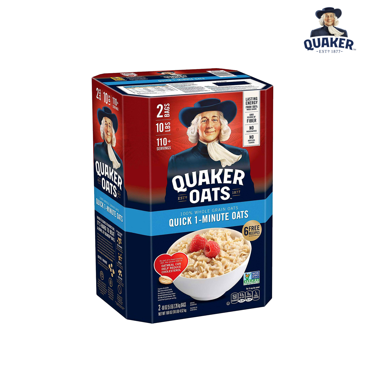 Yến Mạch Quaker Oats Quick - 1 Minute 4,52kg (Dạng Hạt Cán Vỡ) - Thực phẩm ăn kiêng hỗ trợ giảm cân tốt cho sức khỏe