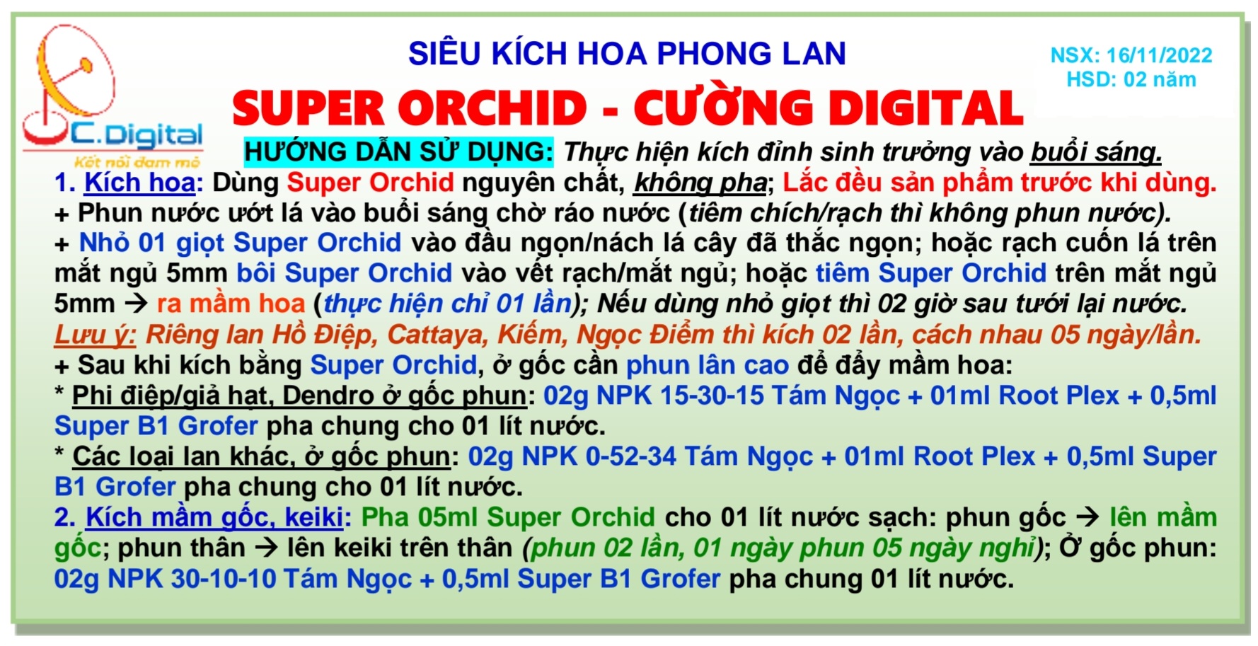 Sản phẩm siêu kích hoa lan kích mầm gốc SUPER ORCHID lọ 15ml