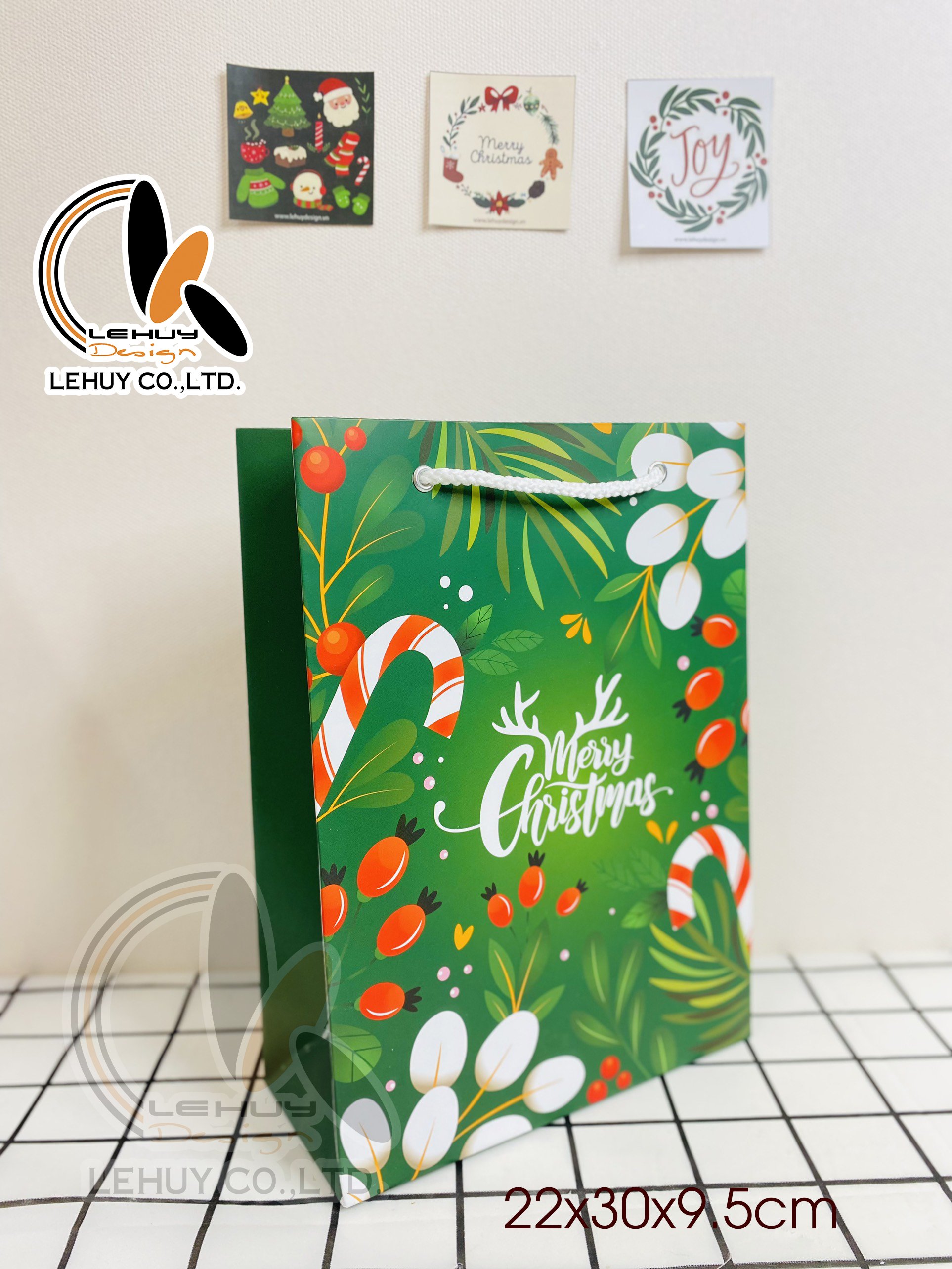 COMBO 50 TÚI GIẤY C LỚN ĐỨNG NOEN XANH