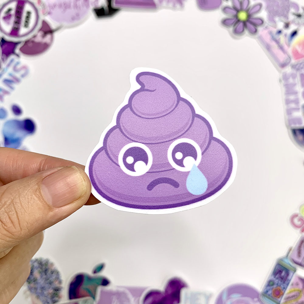 Sticker Tím Pastel Hình Dán Màu Purple Nhạt Decal Trang Trí Chống Nước Chất Lượng Cao