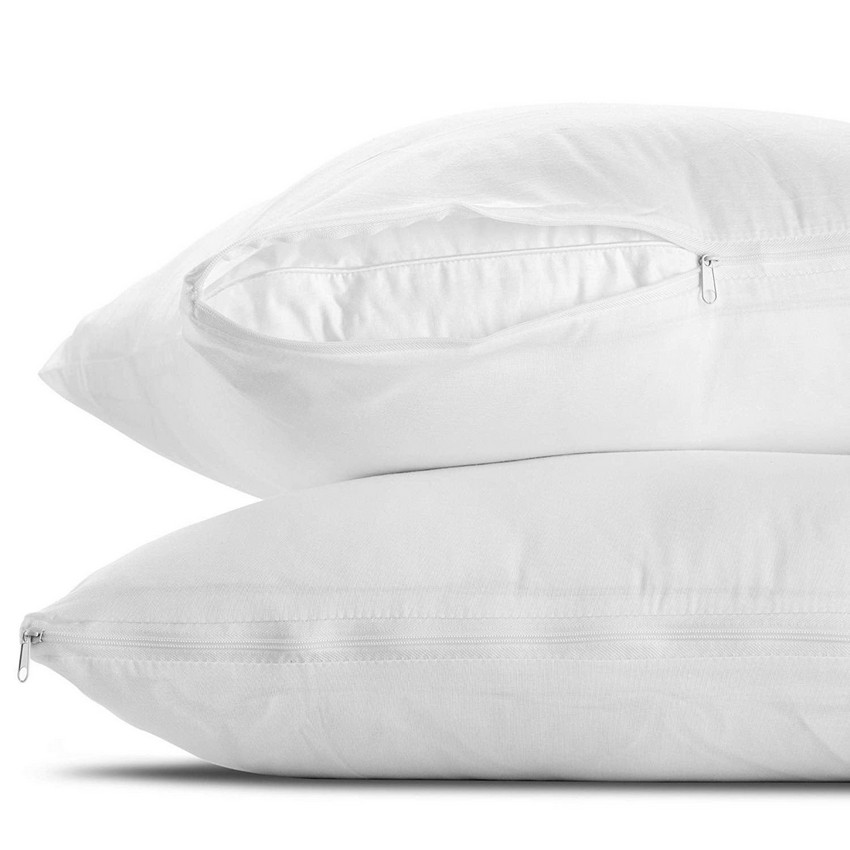 Bảo vệ gối tiêu chuẩn khách sạn cao cấp Hanvico by Homemark cotton màu trắng chống mùi, chống ẩm có kích thước 50x70 cm