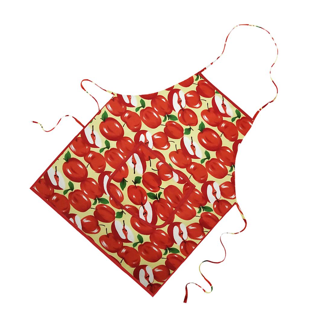 Printed Apron Cotton Fruit Pattern Apron for Unisex Red Apple