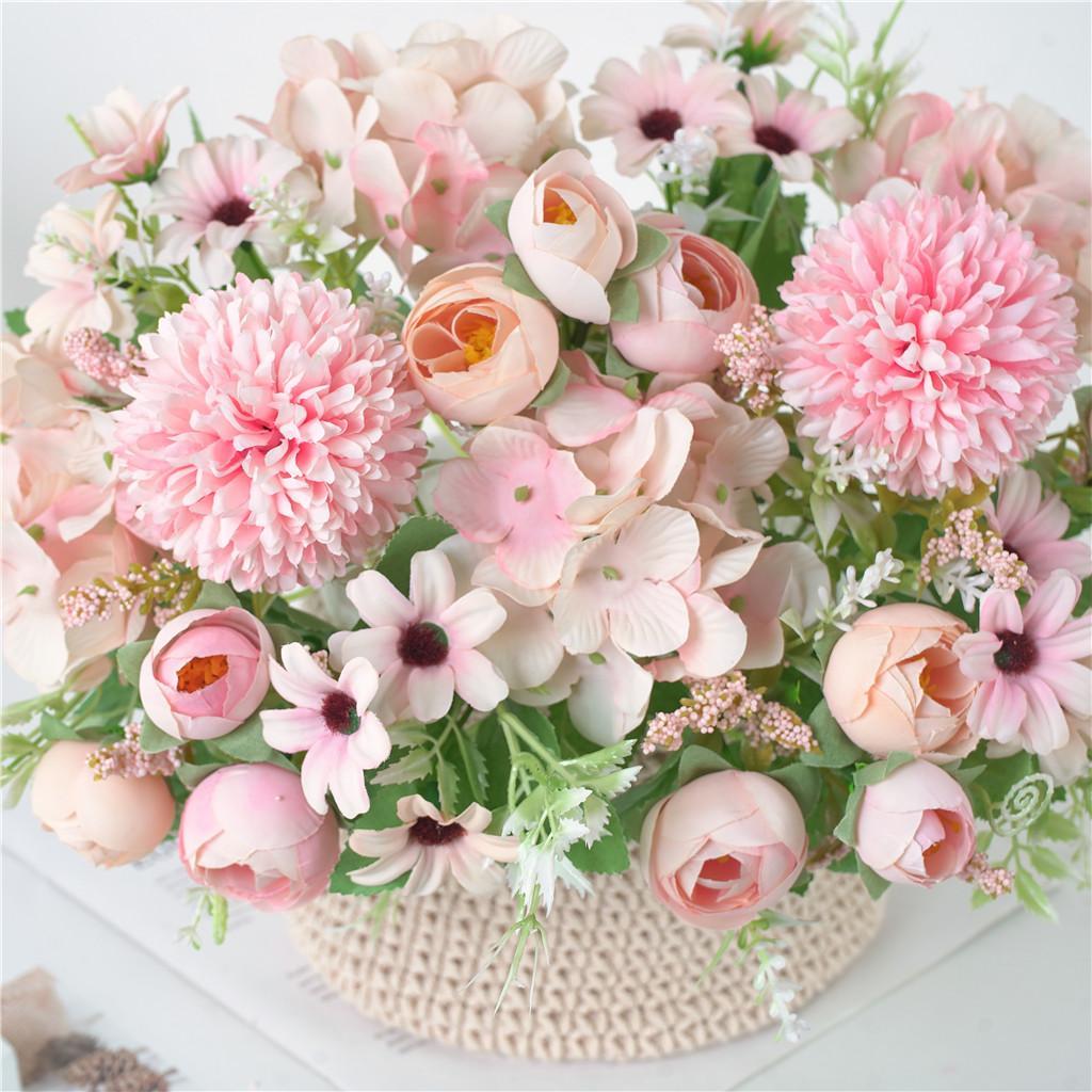 2PCS ARTIFICIAL SILK ROSE BRIDAL BOUQUET FLOWER ARRANGEMENTS WEDDING HOME DECOR