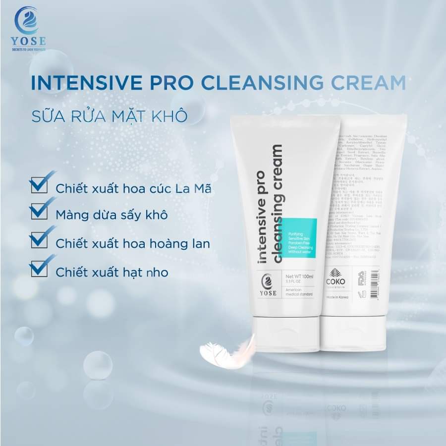 Sữa Rửa Mặt Khô Intensive Pro Cleansing Cream 100 ml