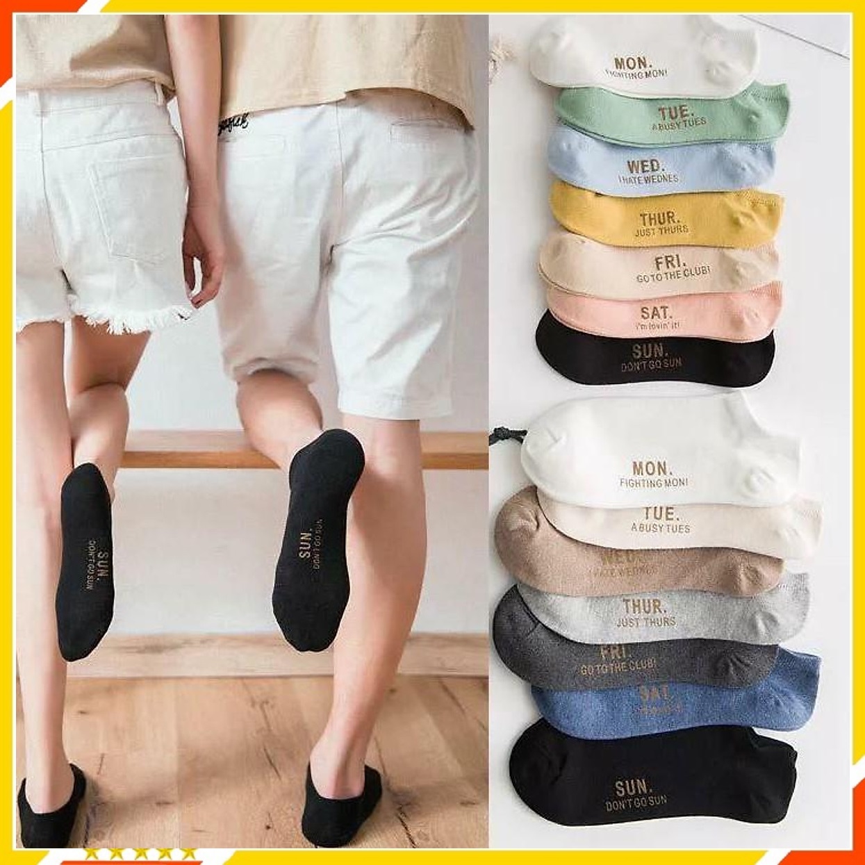 Set túi 7 đôi tất vớ nam