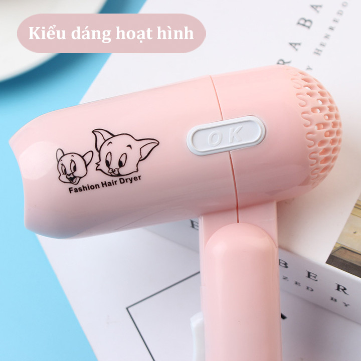 Máy sấy tóc mini 2 chế độ 400W hoạt hình - màu ngẫu nhiên