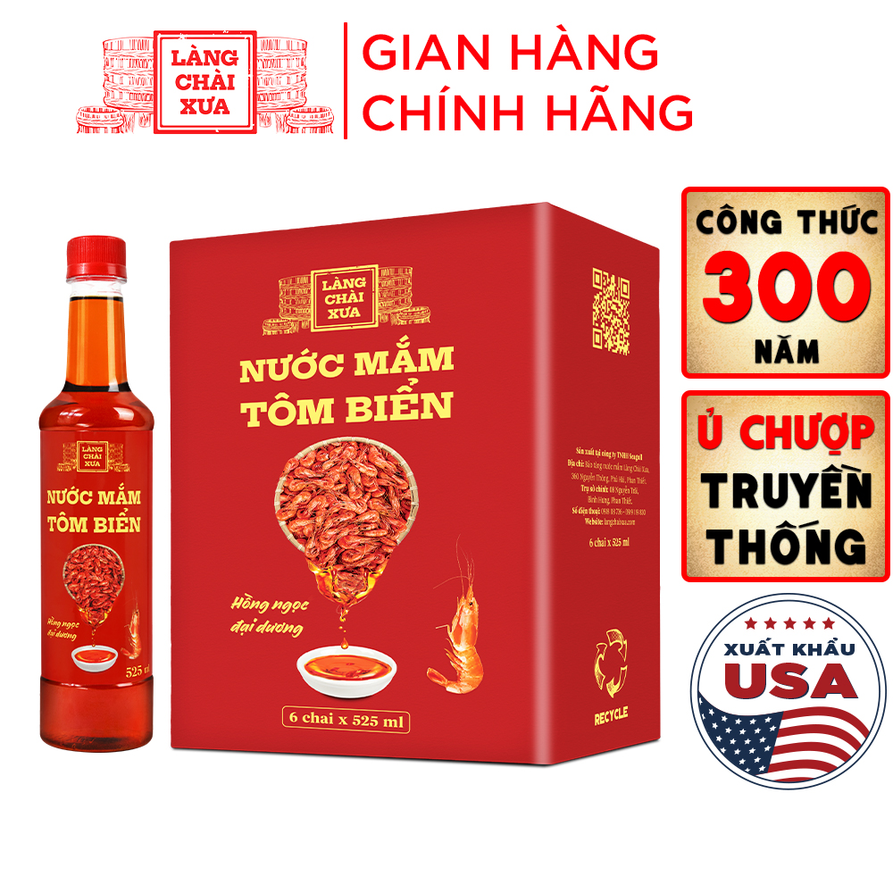 Đặc Sản Phan Thiết - Nước Mắm Tôm Biển Làng Chài Xưa 525Mlchai Hồng Ngọc Đại Dương 300 Năm Truyền Thống
