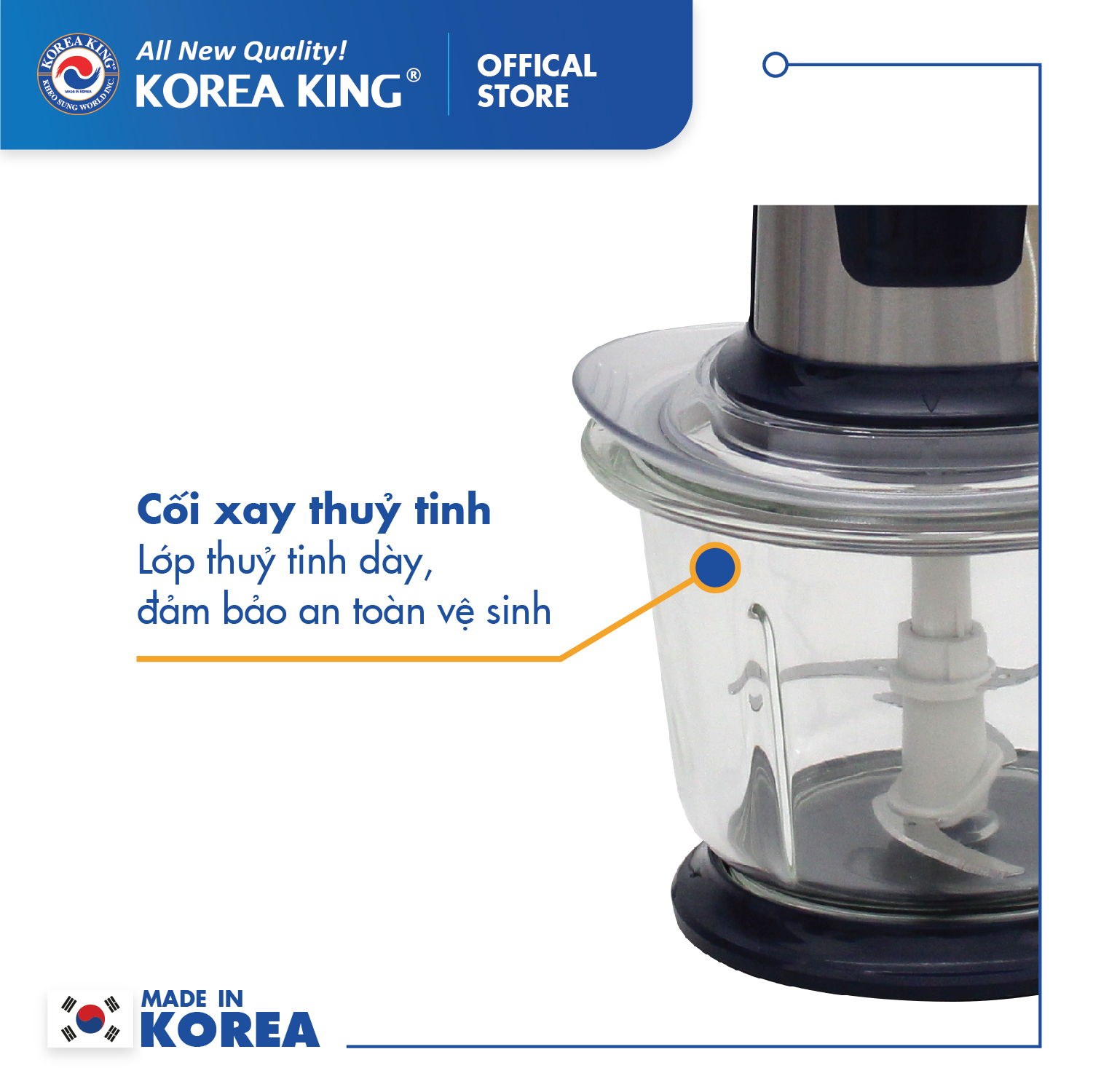 Máy xay thịt Korea King 1.5L  PMC-15B/R/G - Hàng chính hãng