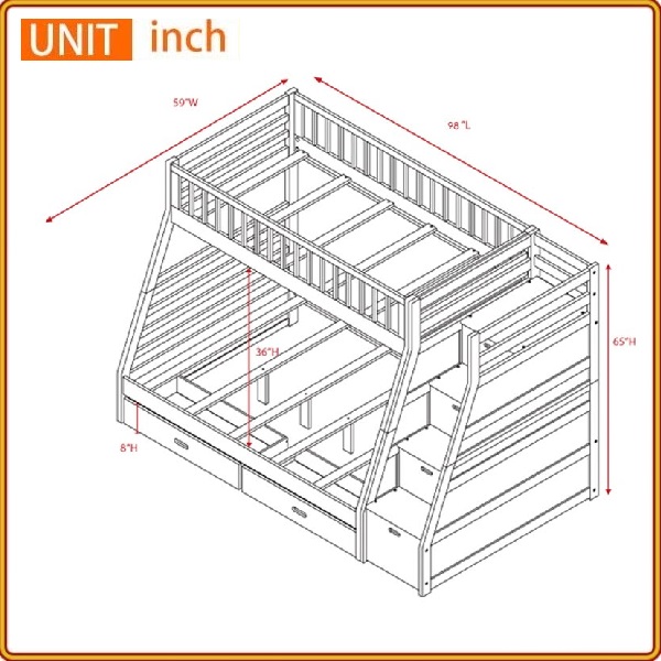 Giường tầng Juno Sofa 1m / 1m4 cầu thang đảo chiều màu lựa chọn