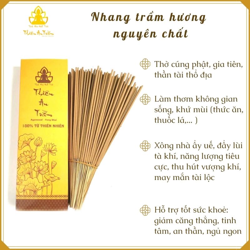 Nhang trầm hương nguyên chất tự nhiên Size 30cm - Hộp 250 gram