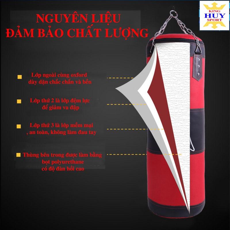 Vỏ bao cát đấm bốc boxing 4 lớp siêu bền, TẶNG: móc, xích, khóa, bao tay, cổ tay, chân Vải