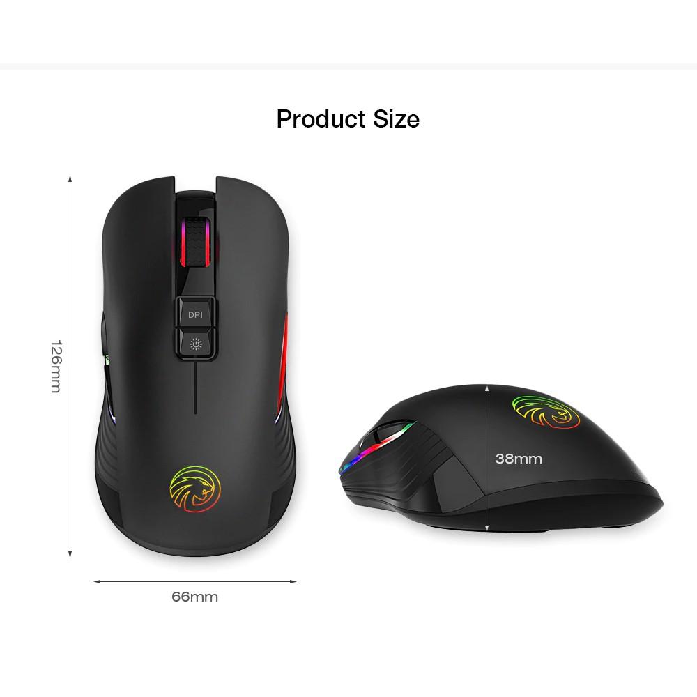 Chuột GAME FMOUSE M600 LED 7 MÀU không dây sử dụng Pin Sạc