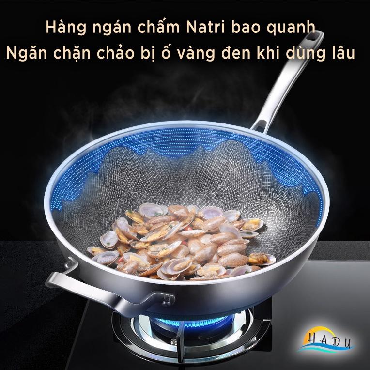 Chảo Chống Dính Bếp Từ Sâu Lòng Có Nắp Đậy Size 30cm 32cm Inox 316 Cao Cấp Đạt Chất Lượng Đức SSGP