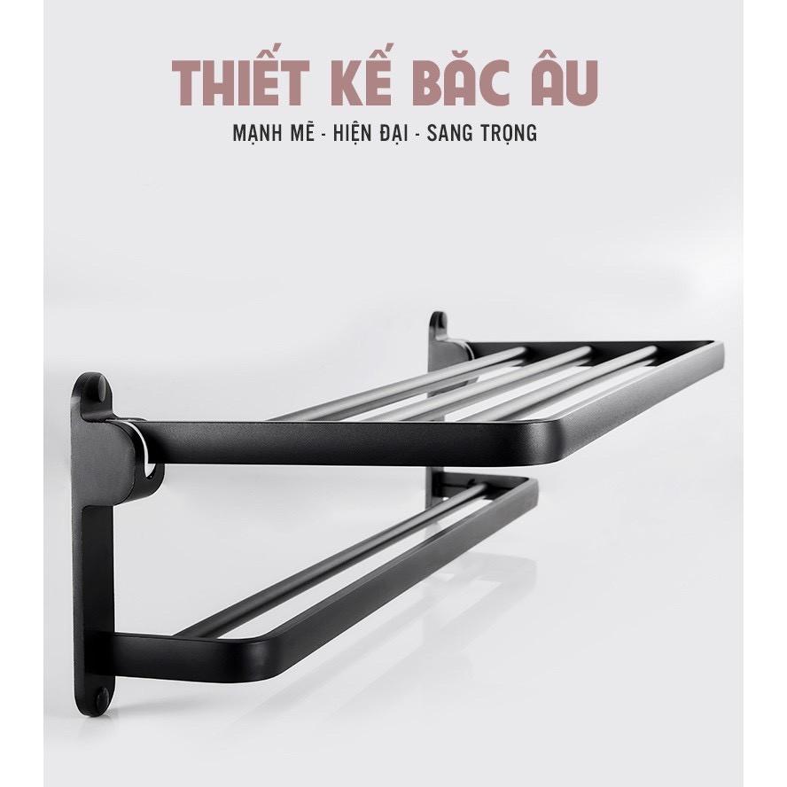 Giá Treo Khăn Nhà Tắm Cao Cấp Phong Cách Bắc Âu, Dán Tường Tiện Dụng, Không Khoan Đục