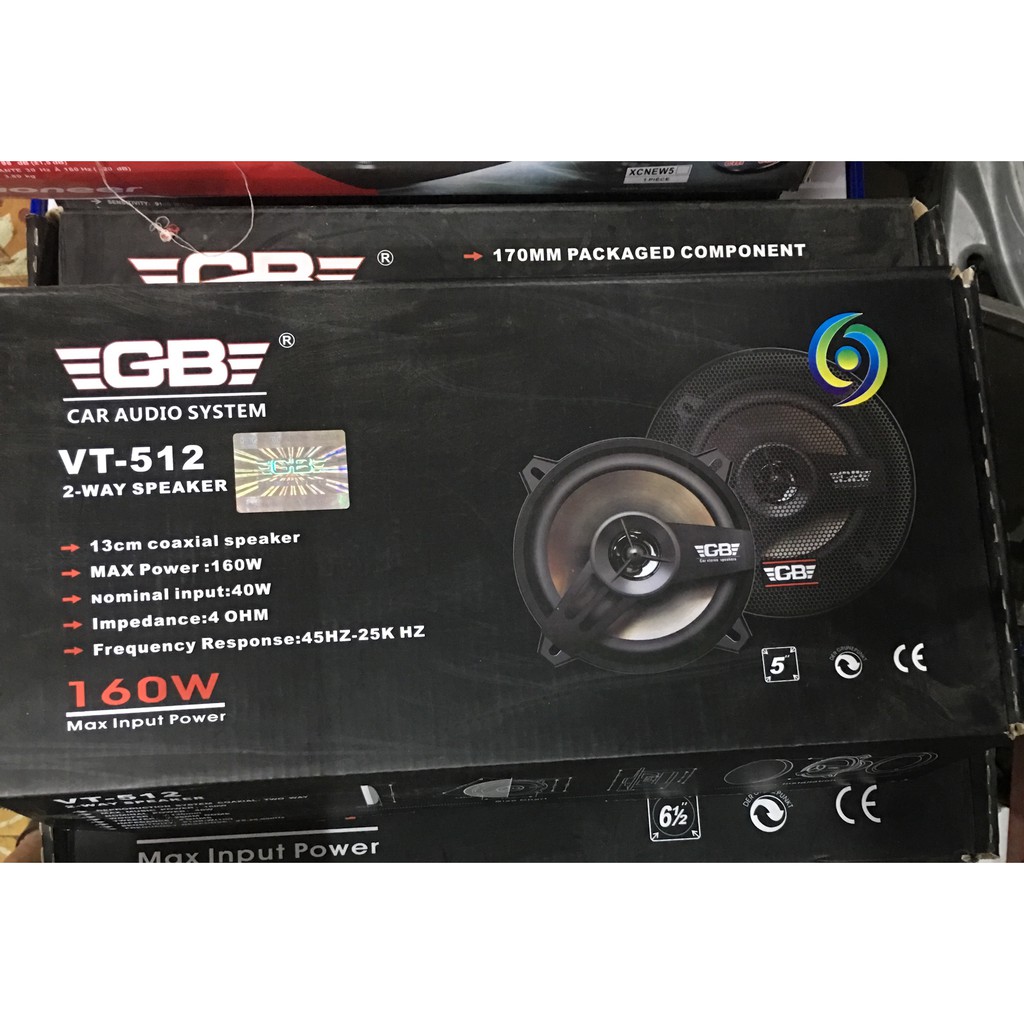 Loa Cánh Cửa 13cm 5inch GB VT-512 - Loa Đồng Trục Công Suất 160W Cho Ô Tô Xe Hơi