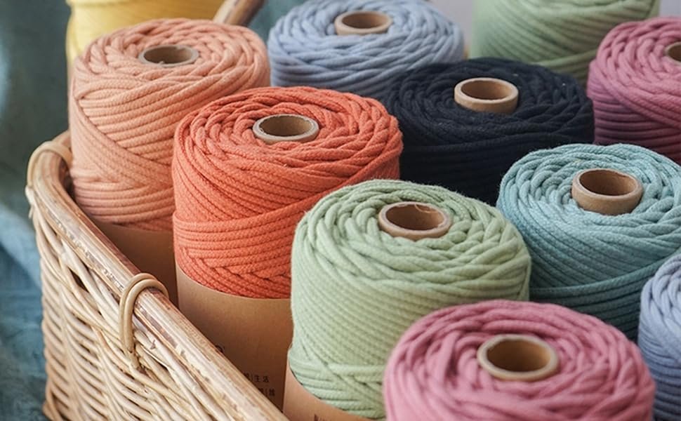 Cuộn 100m -Dây dệt Sheweave 100% cotton size 3mm thắt MACRAME, đan, móc handmade